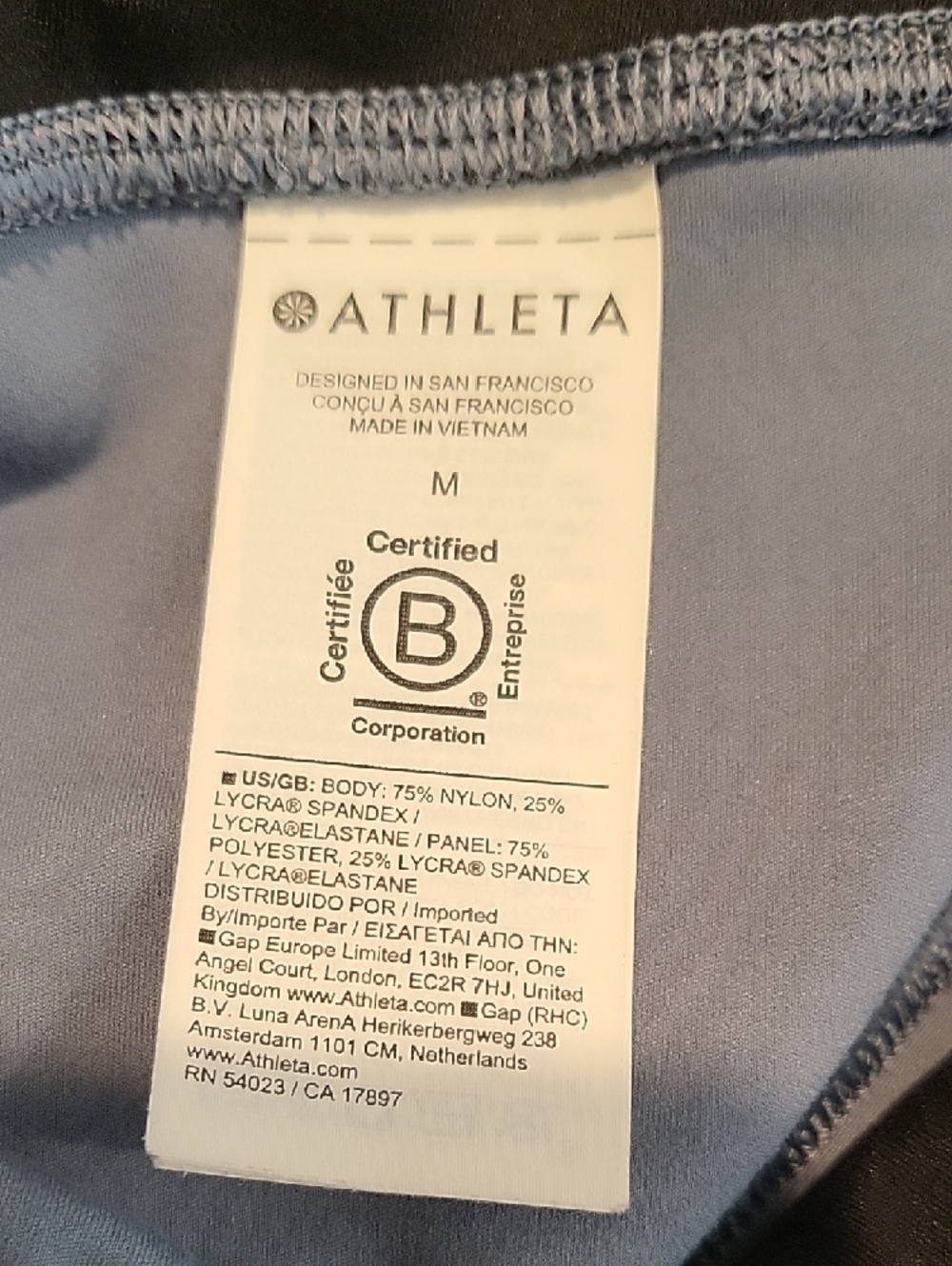 Athleta Elation 7/8 Leggings Ultra High Rise Blue Black Women’s Size Medium - Picture 7 of 8
